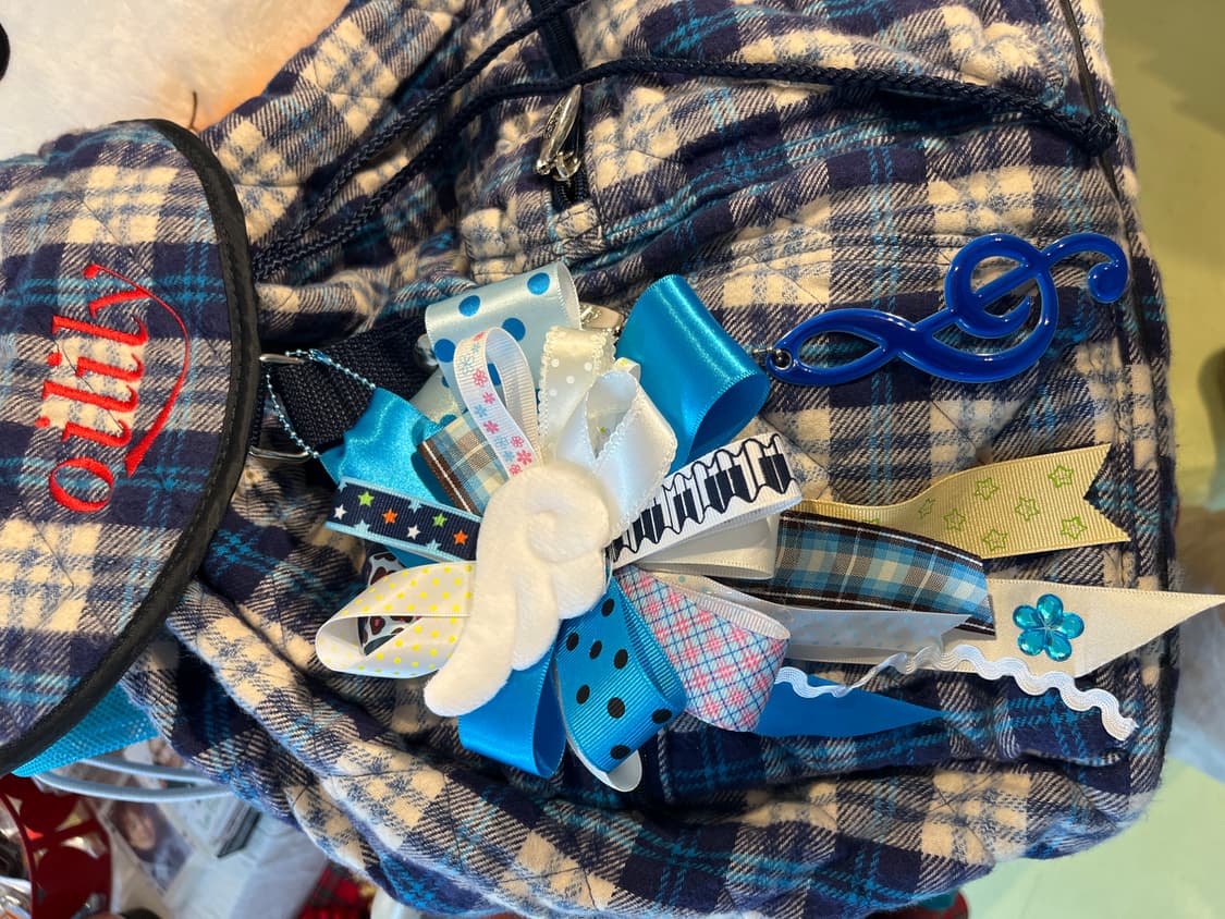 오일릴리 블루 체크 백팩🌀 상품이미지5