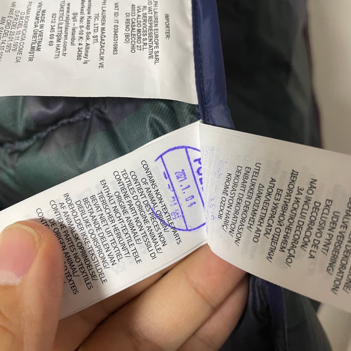 폴로 랄프로렌 경량 패딩점퍼 네이비 M (100) 상품이미지8