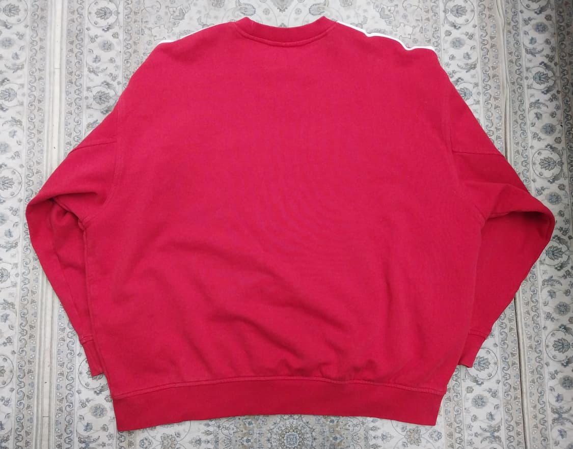 아디다스 삼선 오버핏 맨투맨 레드 M 상품이미지2