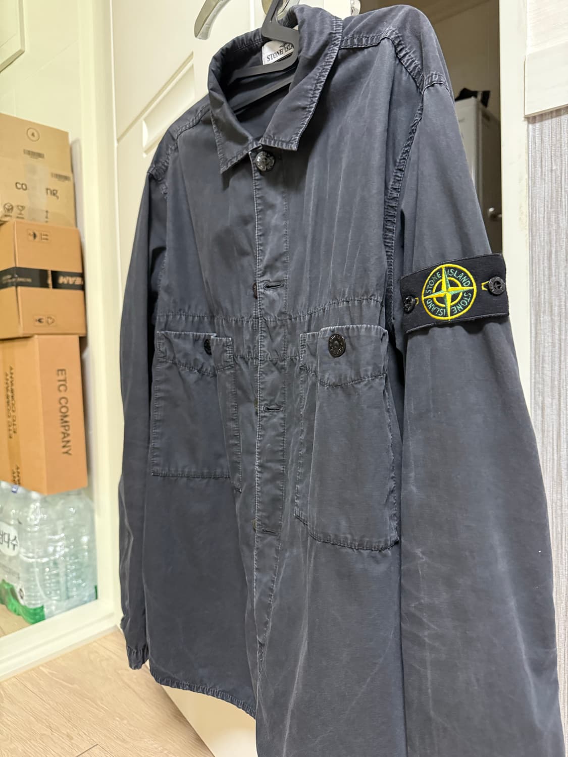 21ss 스톤아일랜드 올드이펙트 오버셔츠 블랙 L사이즈 상품이미지2