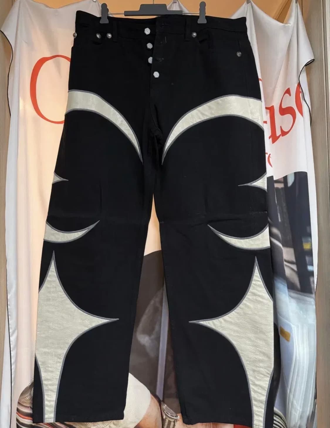 떠그클럽 레더 데님 블랙 팬츠 3사이즈(L) 상품이미지1