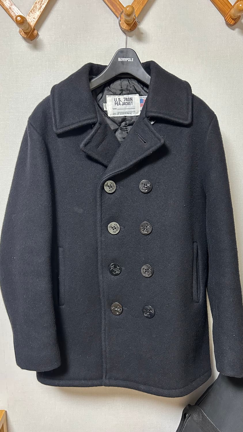 Schott NYC U.S 740N Pea Jacket 블랙 쇼트 피코트 상품이미지1