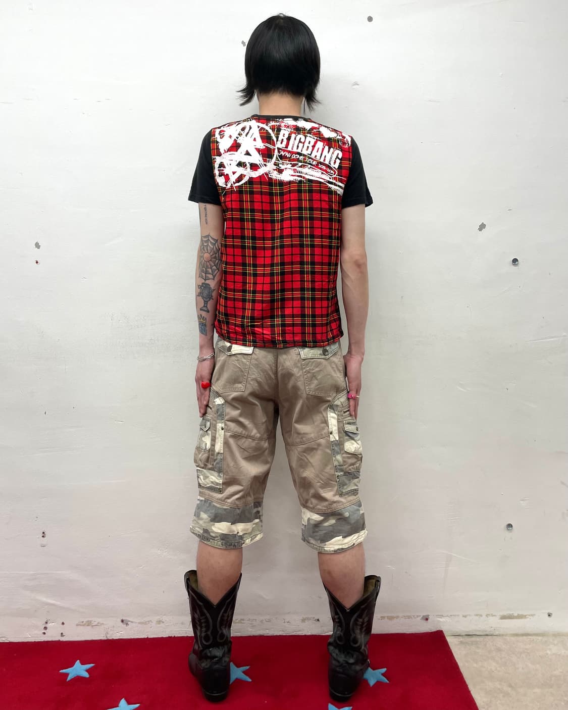 Big Bang's back checkered t-shirt  상품이미지4