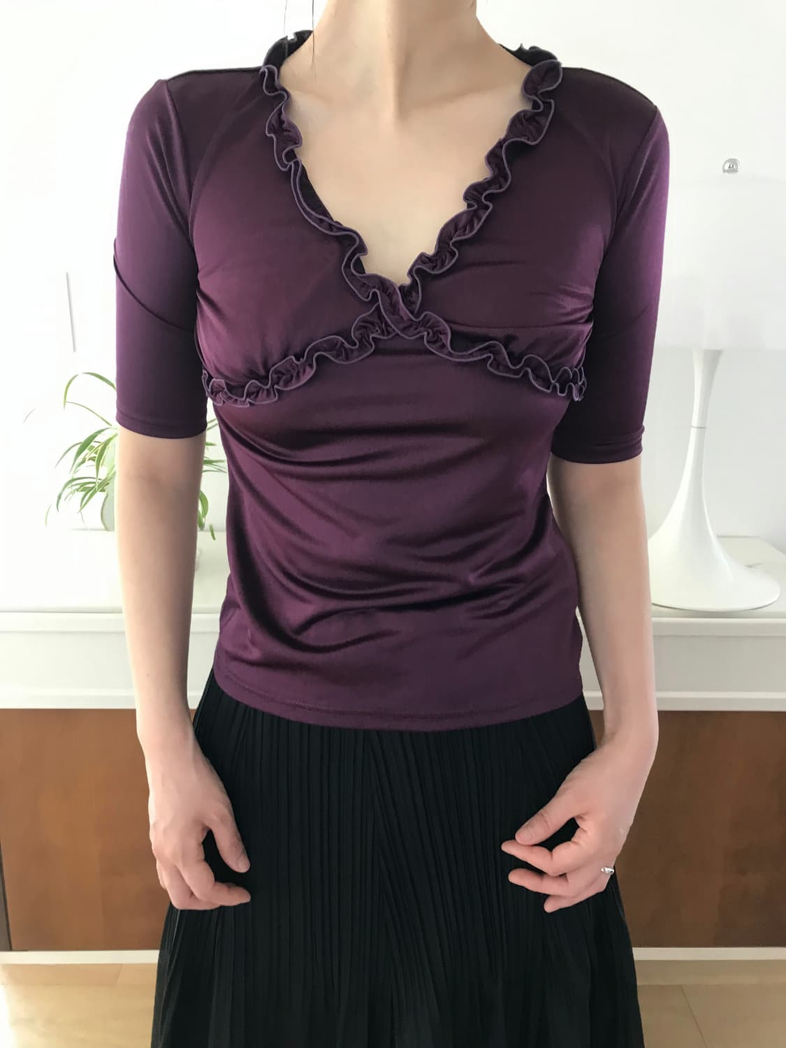 vintage purple frill top  상품이미지1