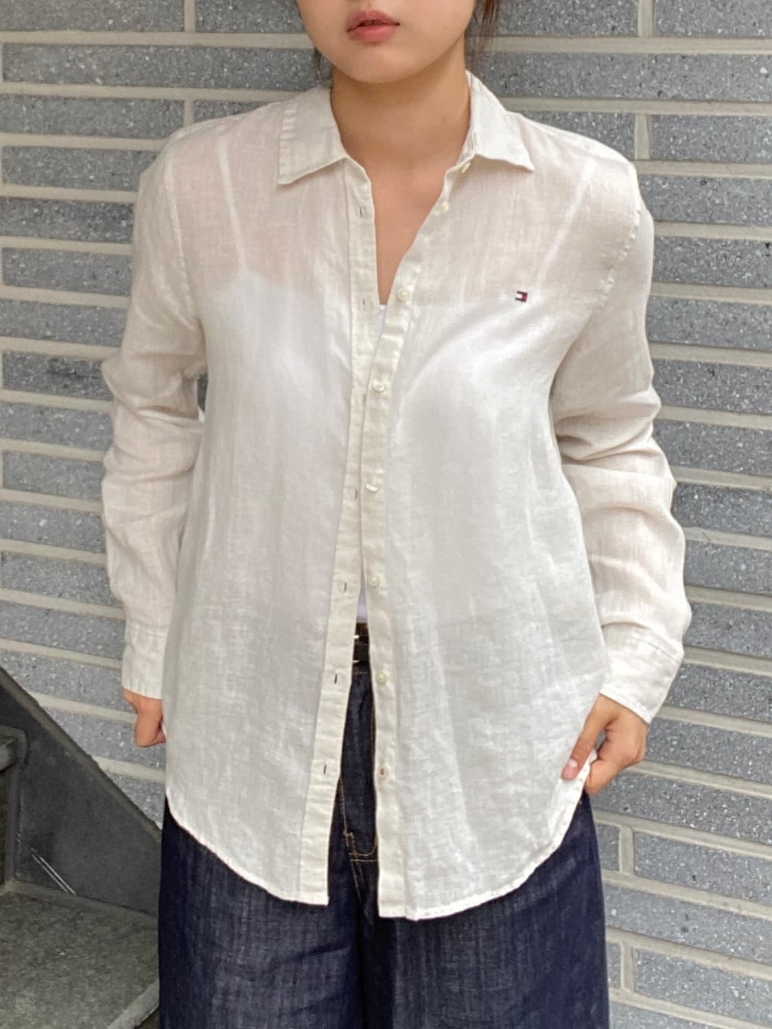Tommy Hifiger Linen-100% Shirts 상품이미지1