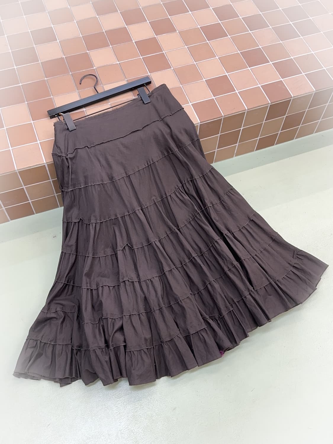 brown cotton cancan skirt 상품이미지1