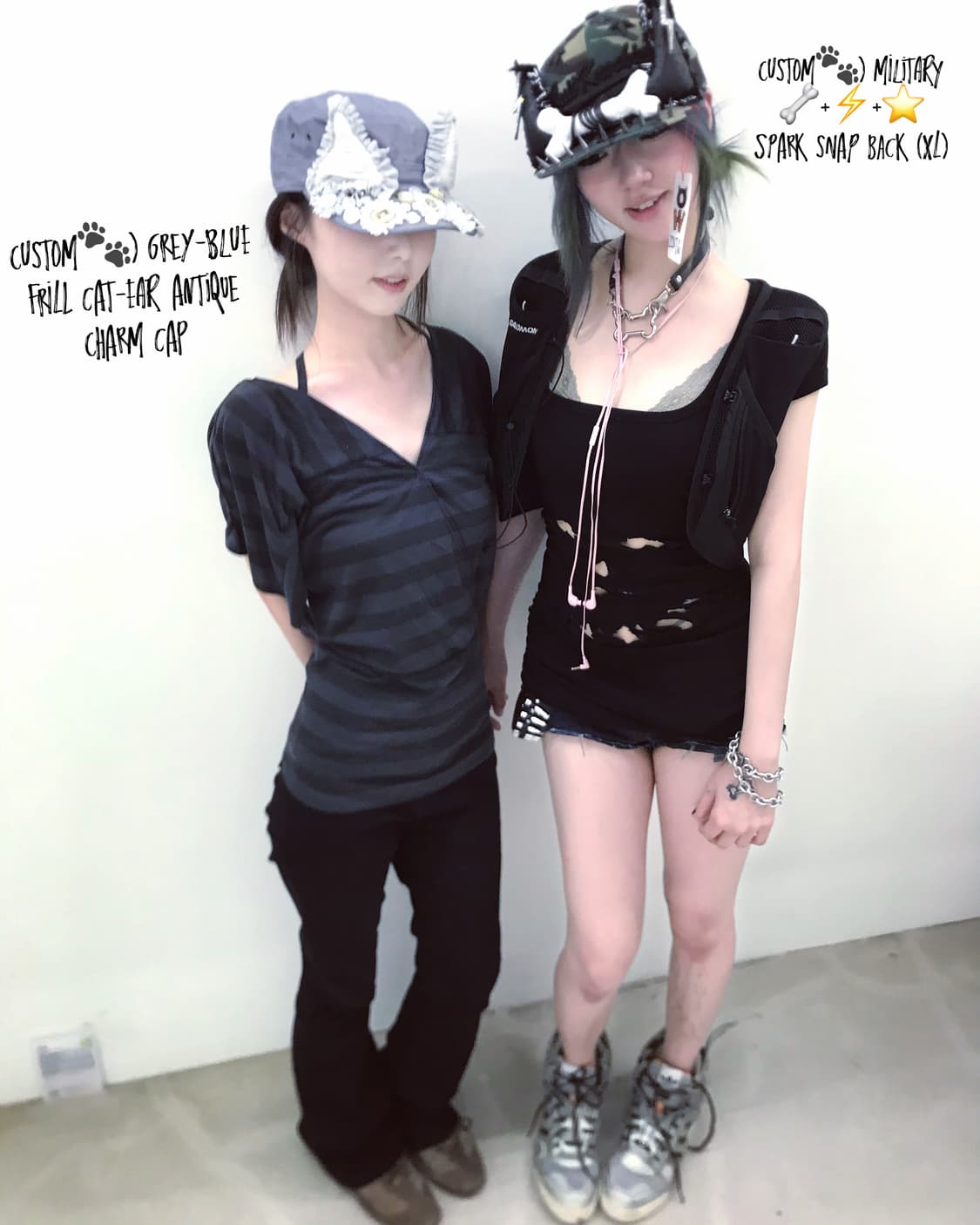 Custom🐾)Grey-Blue frill Cat-Ear mix cap 상품이미지6