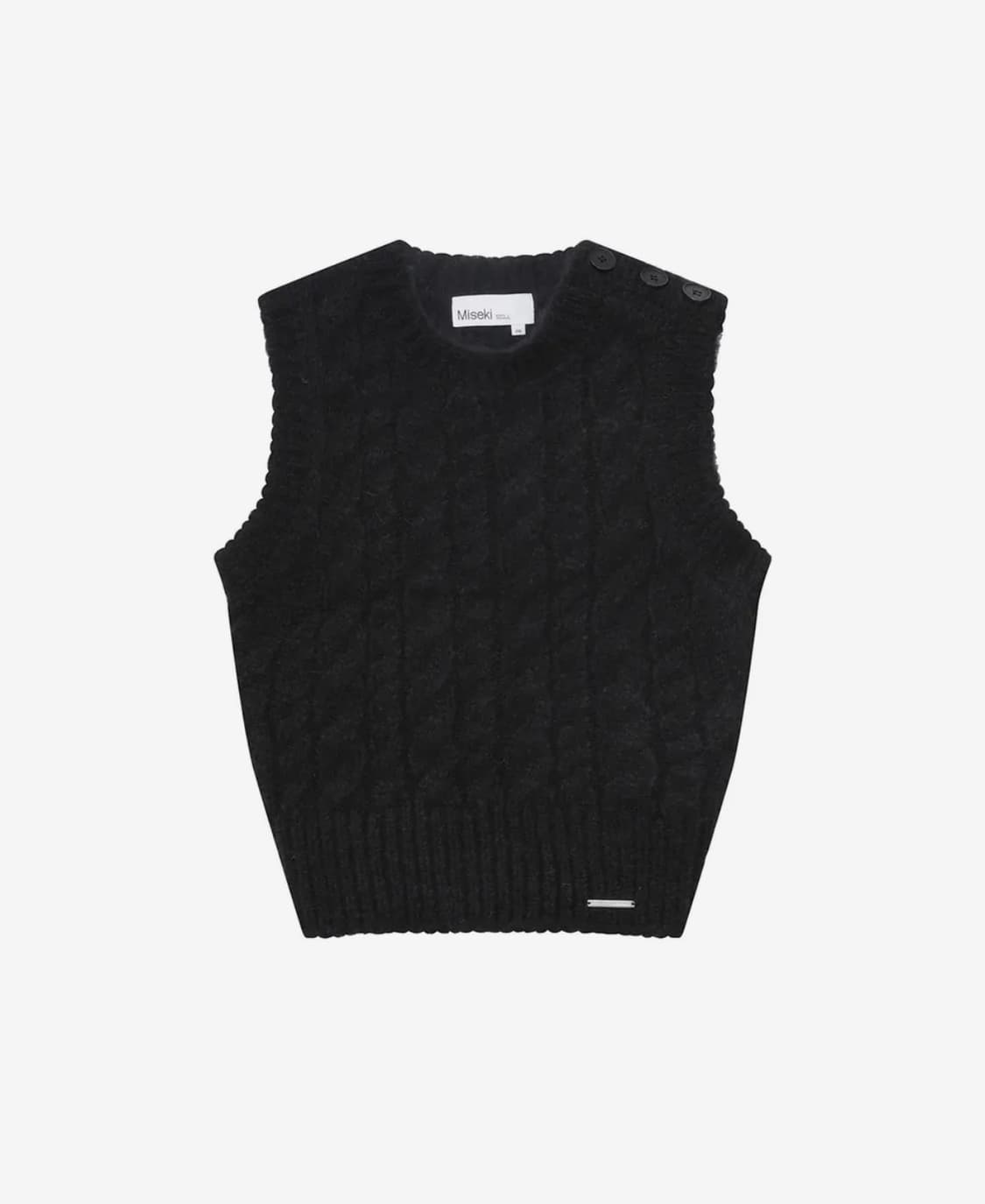 미세키 서울 Cable knit vest BLACK 상품이미지2