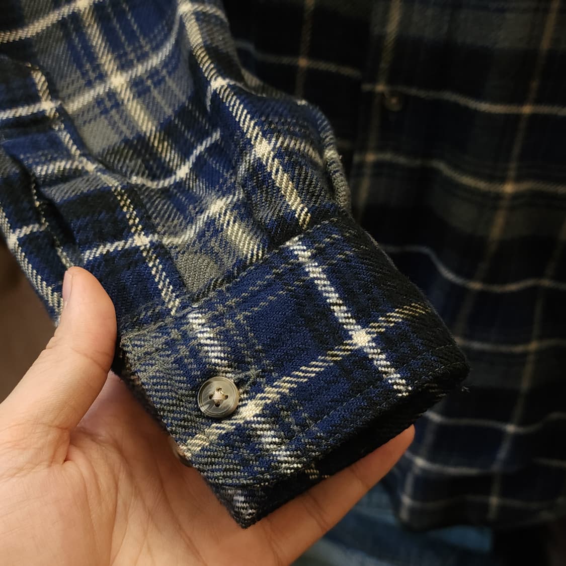 90s 아메리칸 빈티지 체크셔츠 플란넬 셔츠 워크셔츠 블루 m 상품이미지9