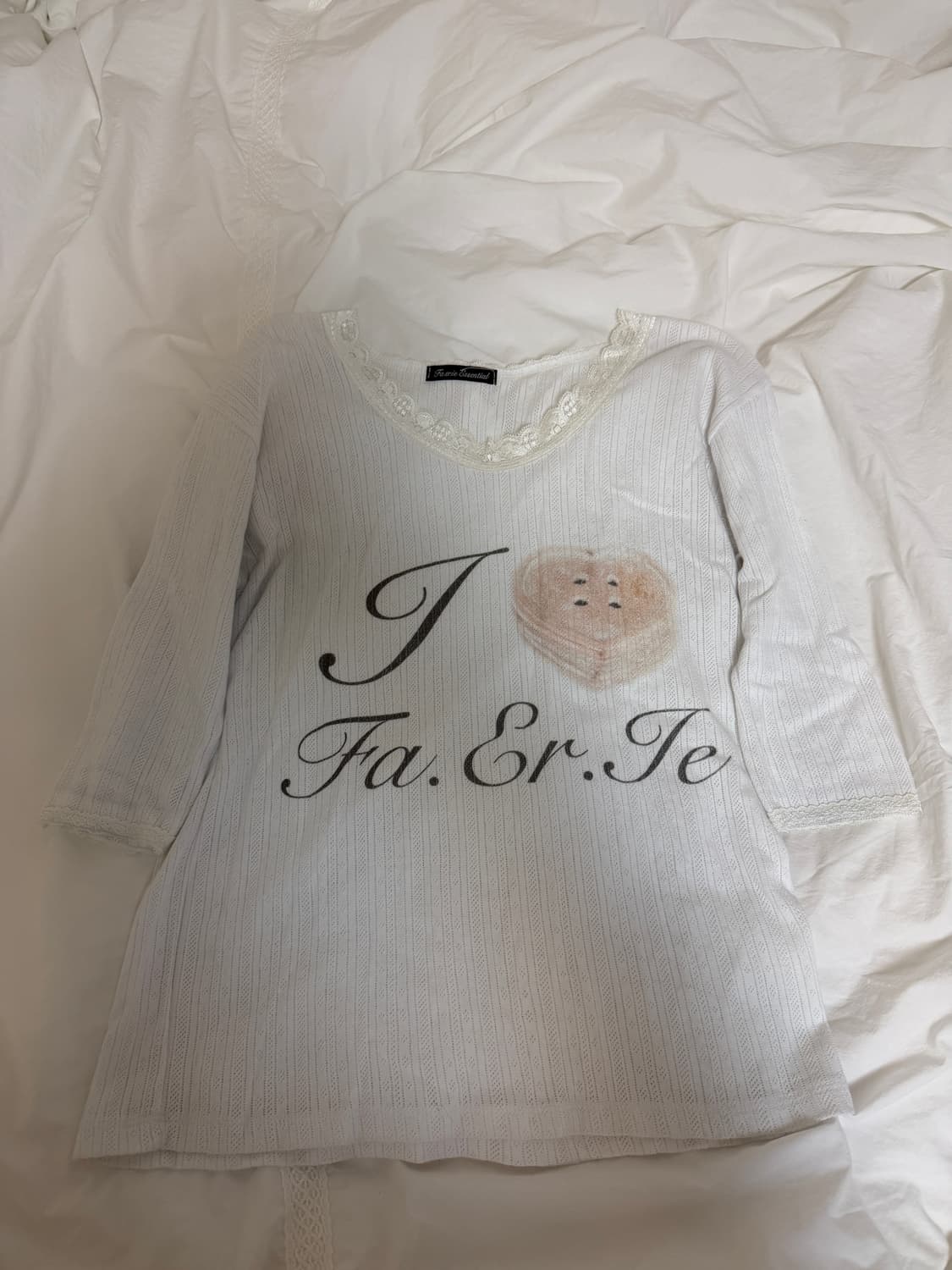 샵페어리 레이스 티 (화이트) 상품이미지2