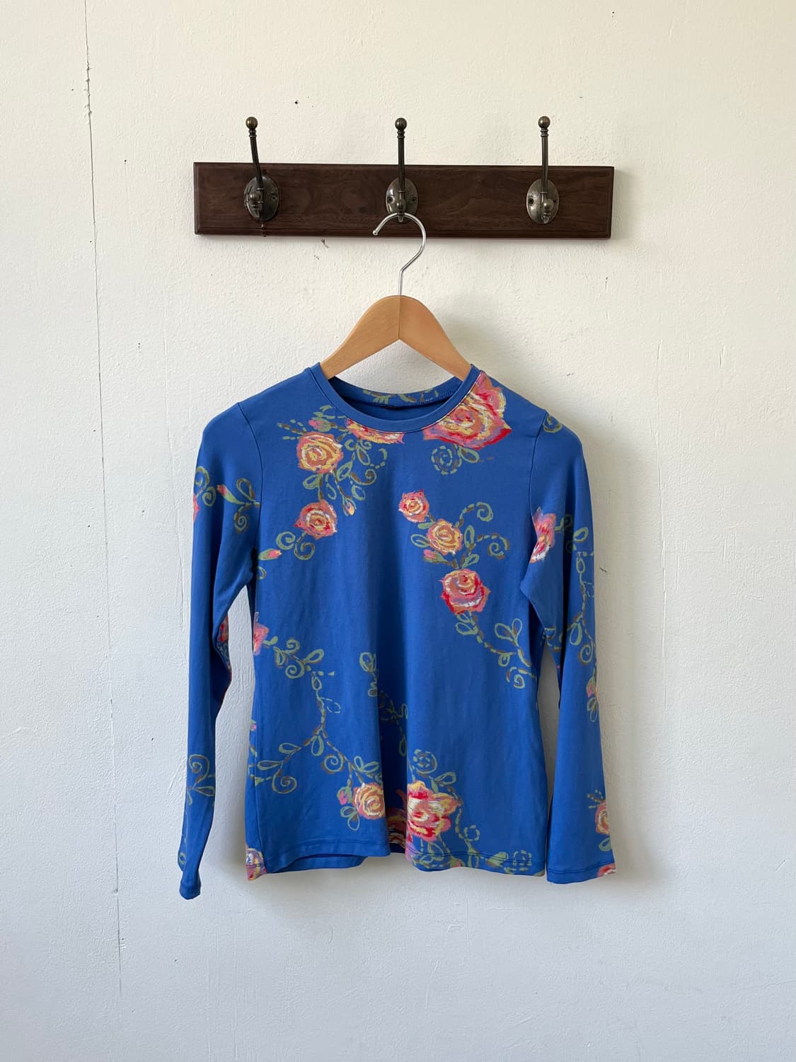 Japan vtg 드로잉 블루 탑 상품이미지1