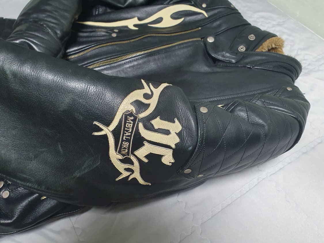 Yellowcorn 메탈스킨 리얼가죽 라이더자켓 레이싱 자켓 가죽자켓 상품이미지3