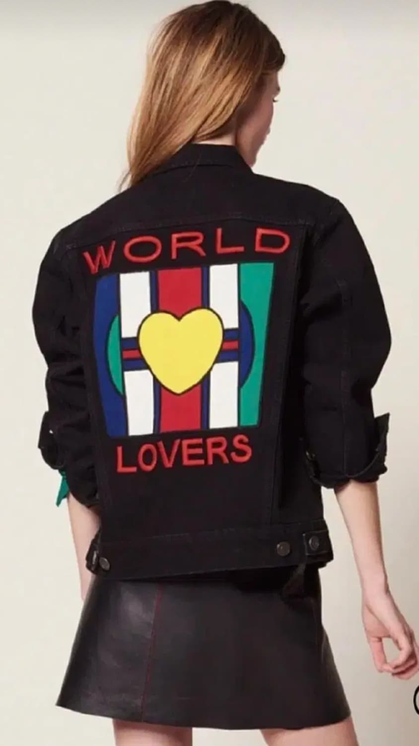 1회착용 산드로 Sandro 월드러버스 자수 데님자켓 상품이미지2