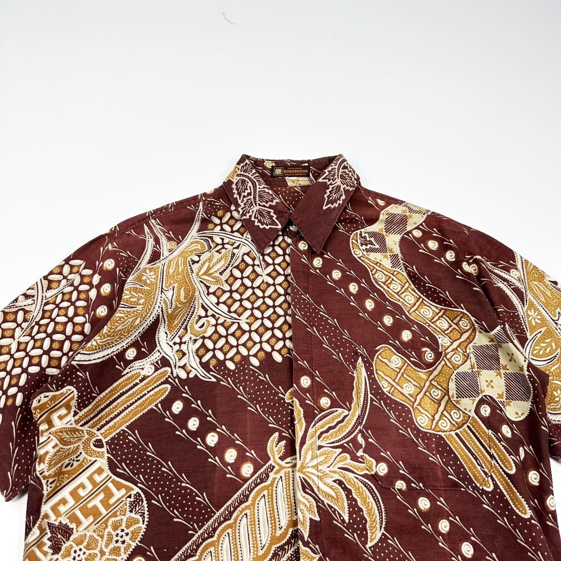 VTG 빈티지 버건디 하와이안 반팔 셔츠 (M) 상품이미지1