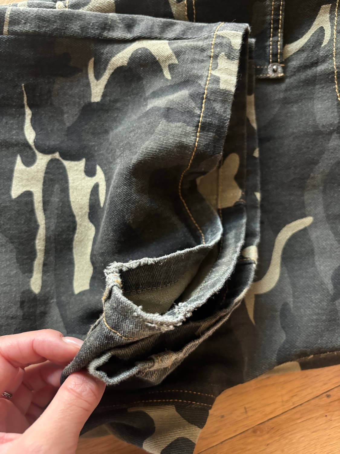 팬시클럽 카펜더 레터링 데님팬츠 (카모) 상품이미지4