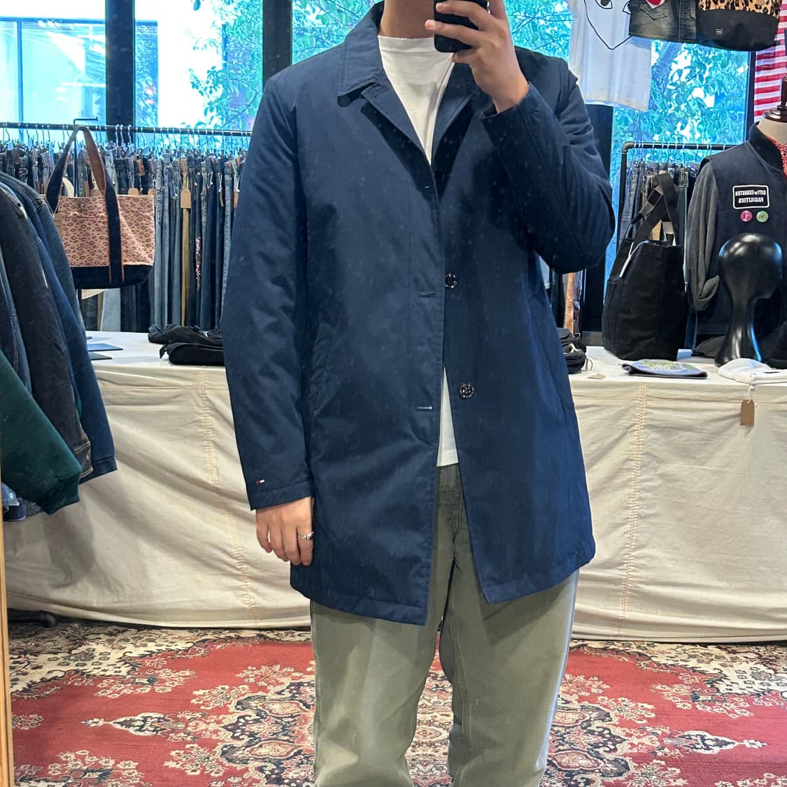 M) 타미힐피거 네이비 덕다운 오리털 롱 코트 자켓 상품이미지9