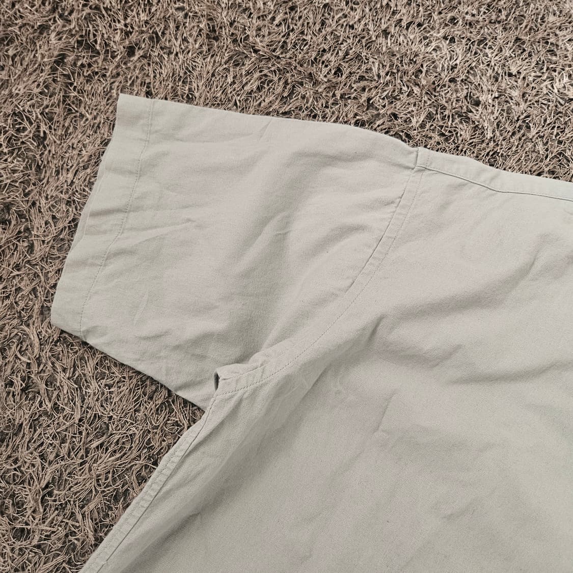 무인양품(Muji) 논 카라넥 코튼 반팔 셔츠 L 상품이미지4