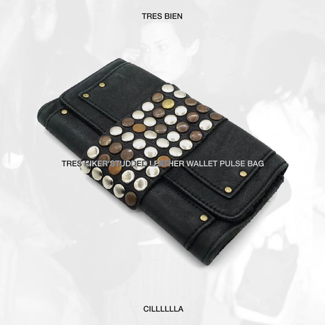 TRES 트레스 바이커 스터드 레더 월렛 펄스백 상품이미지1