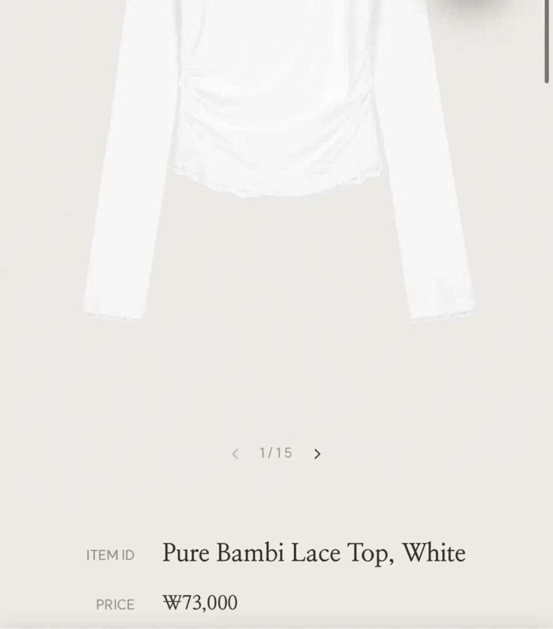 클리시어 퓨어 밤비 레이스 탑 상품이미지1