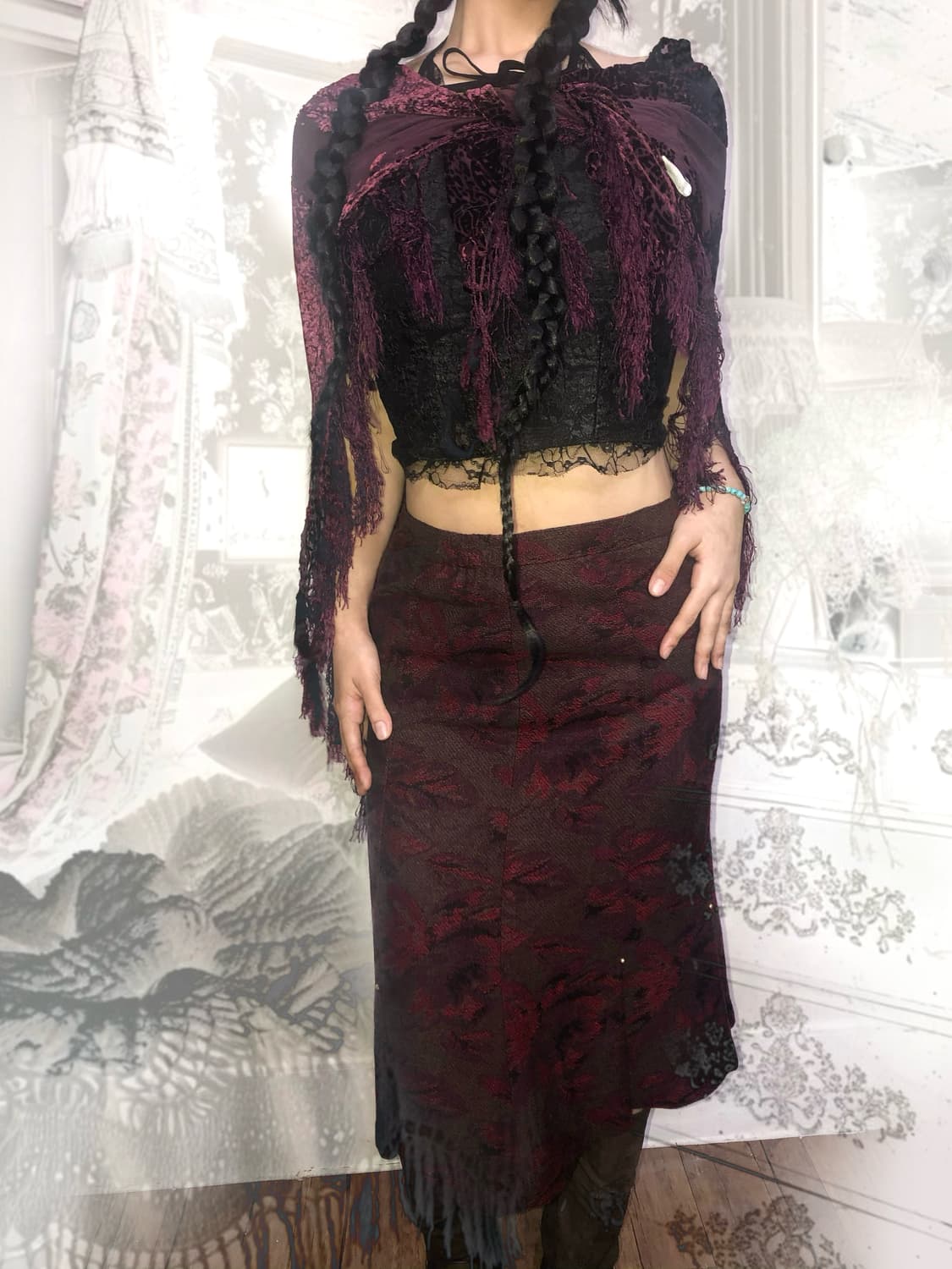 red floral oriental coordi set 상품이미지1