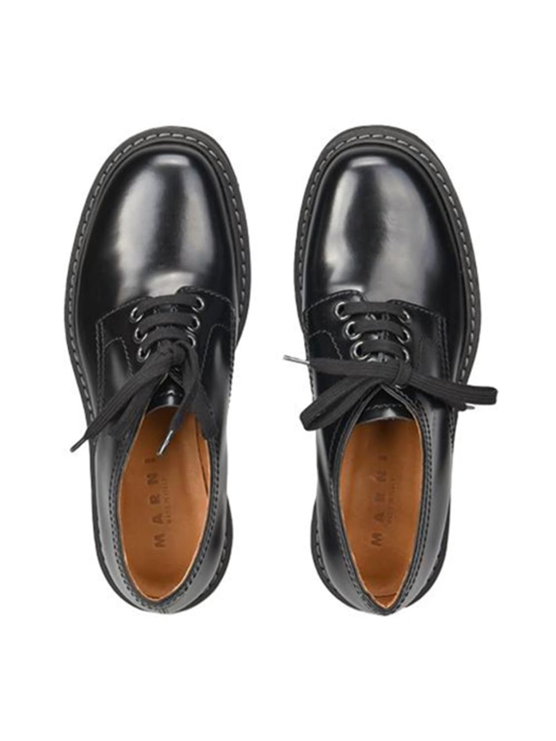 [새제품]44 마르니 더비슈즈 폴리시드 레더 슈즈 소가죽 신발 블랙 구두 상품이미지3