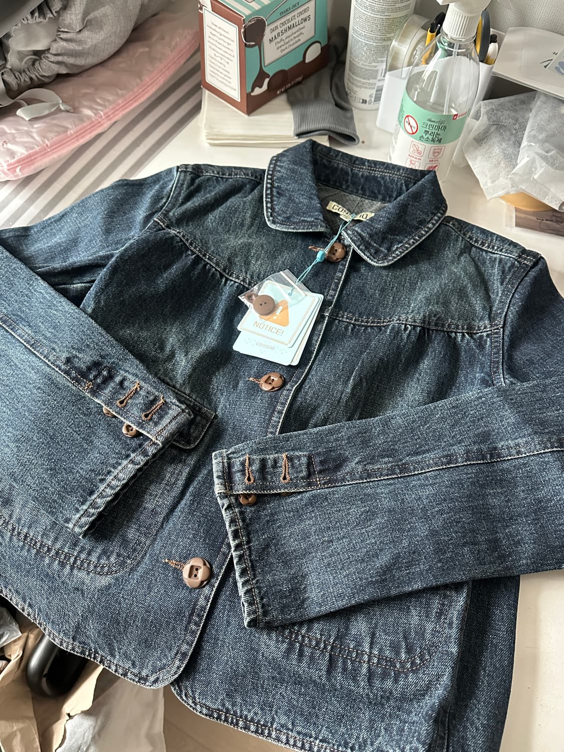 코이세이오 데님 자켓 네이비 상품이미지4