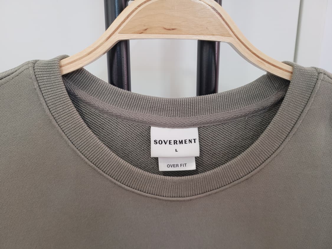 소버먼트 피그먼트 맨투맨-탄 브라운 오버핏 L사이즈 상품이미지3
