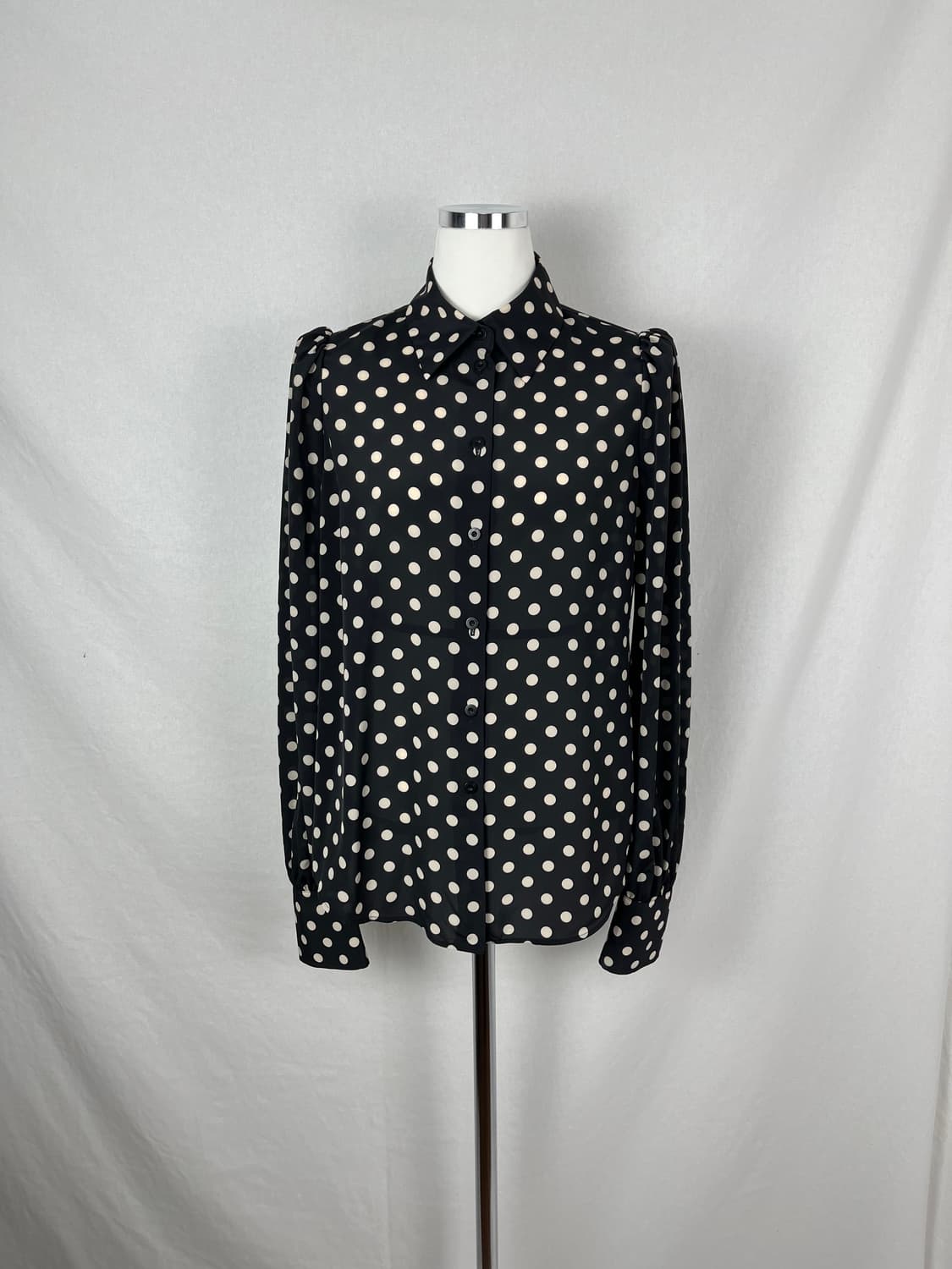 Vintage (maede in japan) 폴카 도트 패턴 셔츠  상품이미지3