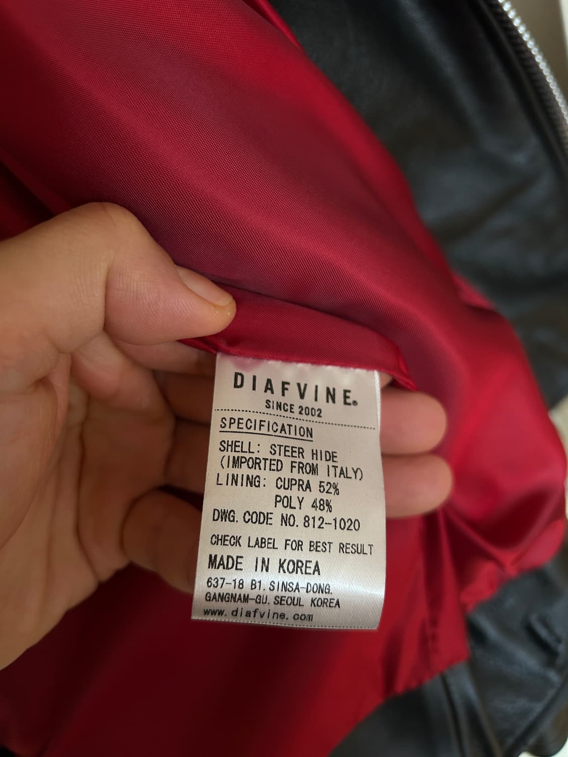 디아프바인 스티어하이드 싱글 라이더자켓 상품이미지6