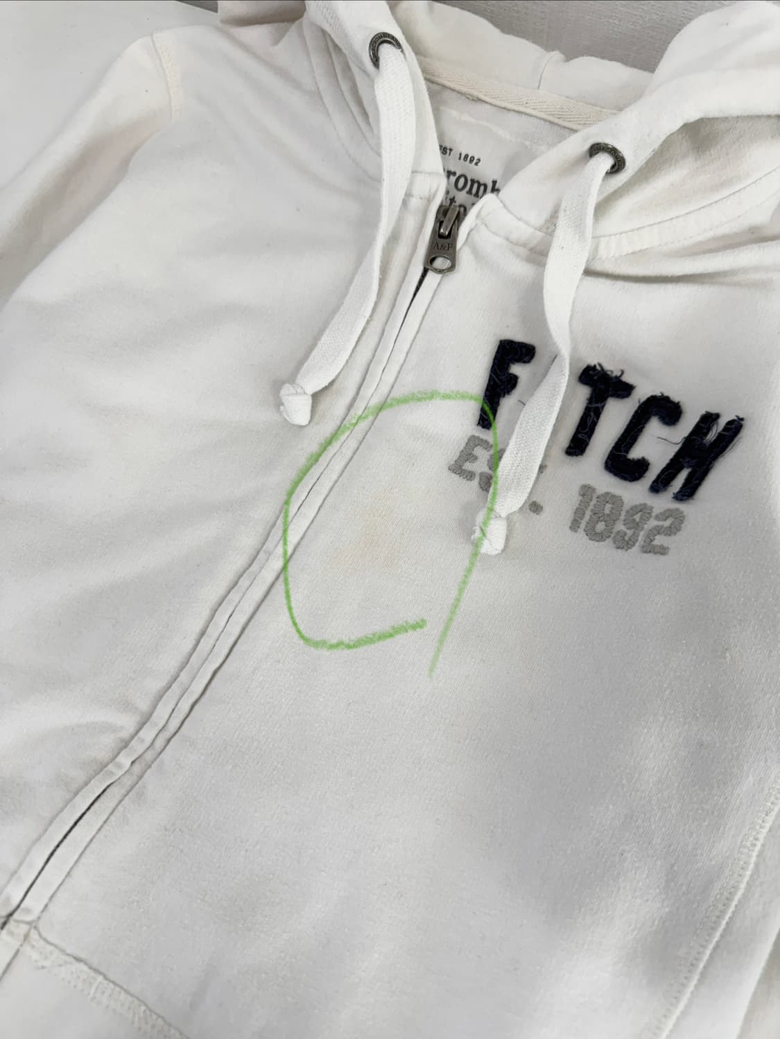 아베크롬비 화이트 후드집업 상품이미지3