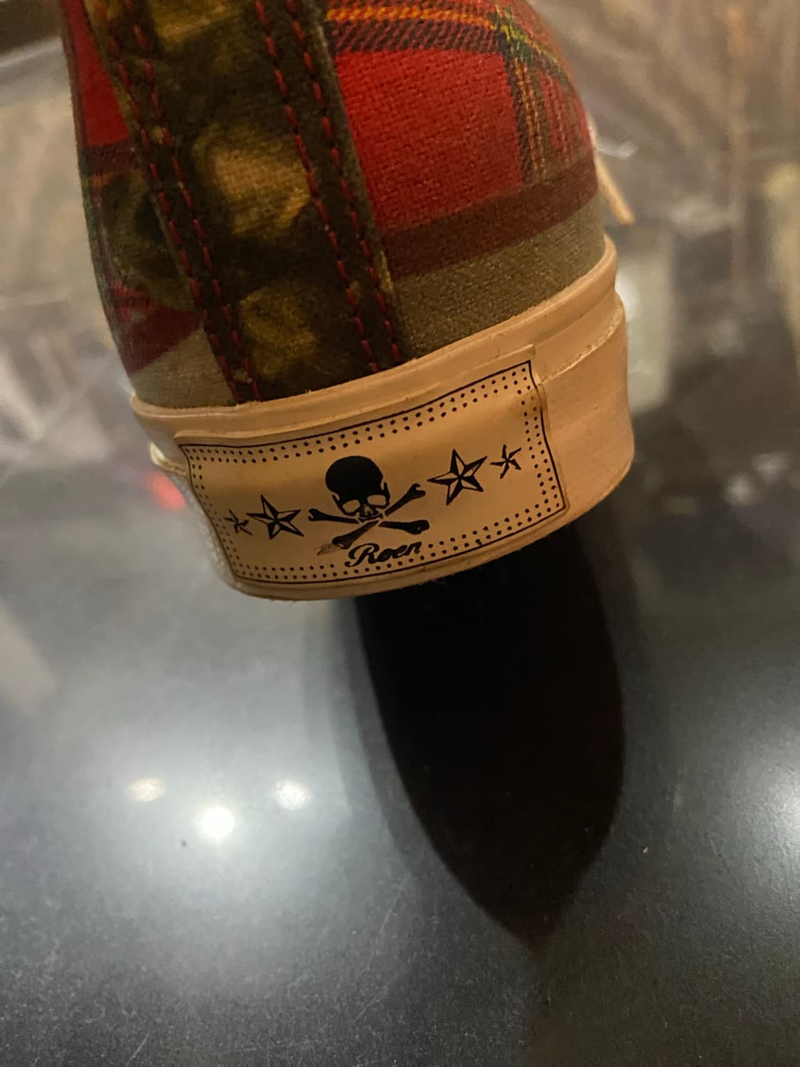 00~10s Roen 로엔 메탈 스터드 체크 패턴 하이탑 상품이미지7