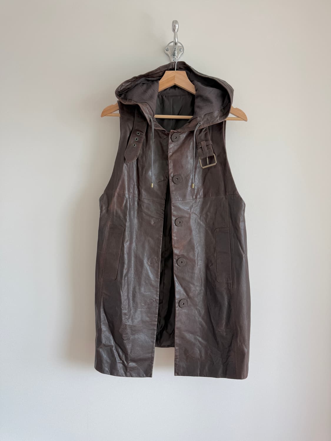 Pre owned 램스킨 후드 롱 베스트 상품이미지1