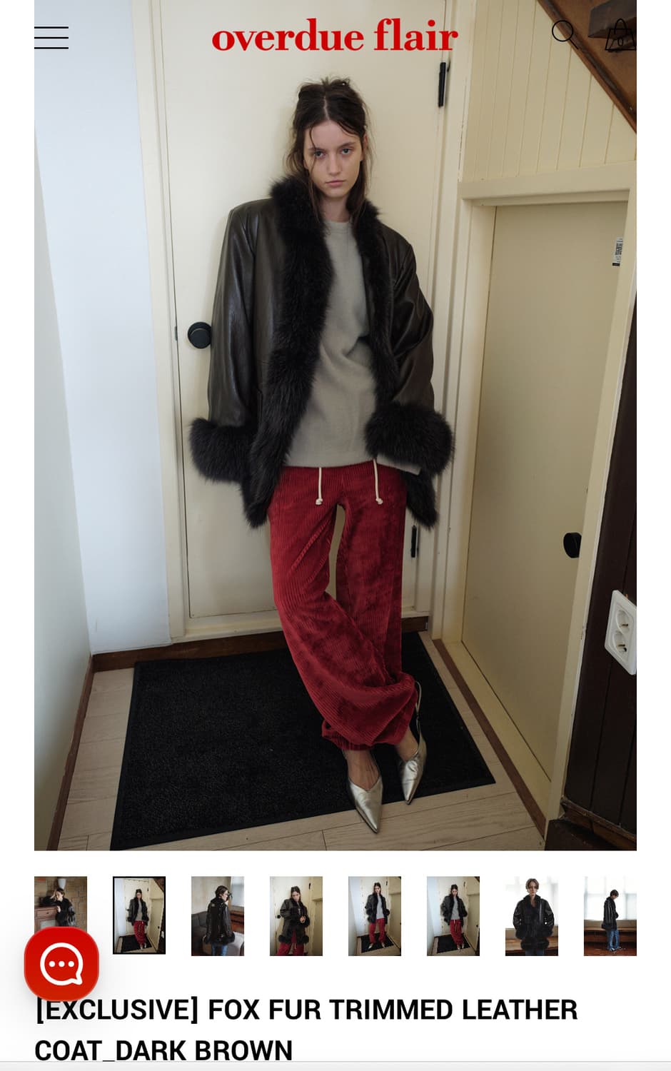 (구해요) 오버듀플레어FOX FUR TRIMMED LEATHER COAT 상품이미지2