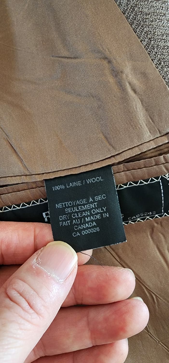 베이지 헤링본패턴 3버튼 울자켓 XL 상품이미지9