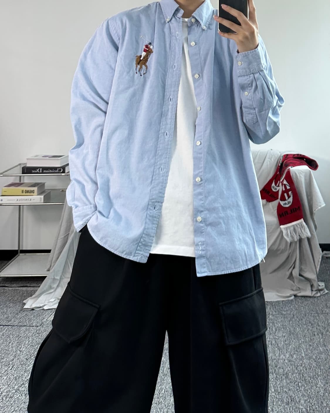 폴로 랄프로렌 옥스포드 빅포니 셔츠 L 상품이미지4