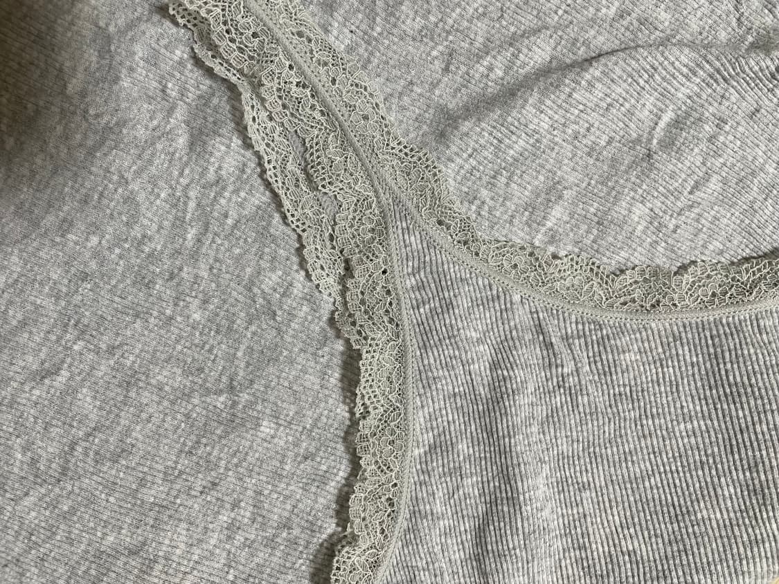 레이스 트리밍 골지 나시 상품이미지3