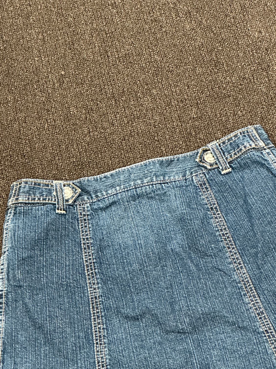 2)Japanese vintage 스티치 데님 미디 스커트 상품이미지5