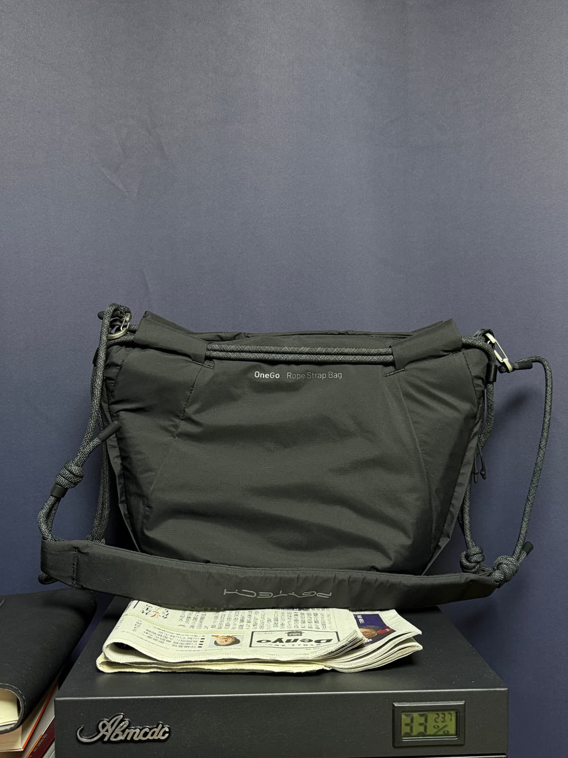 피지테크 원고 로프스트랩 숄더백 블랙 상품이미지2