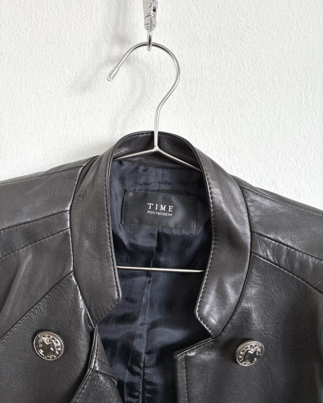 TIME 나폴레옹 실버버튼 크롭컷 램스킨 자켓 상품이미지8