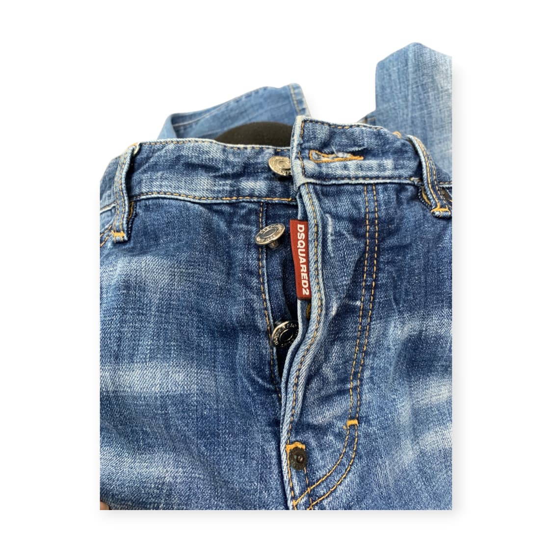 46)디스퀘어드2 데님 진청 페인팅 레터링 로고 청바지 워싱진 상품이미지4