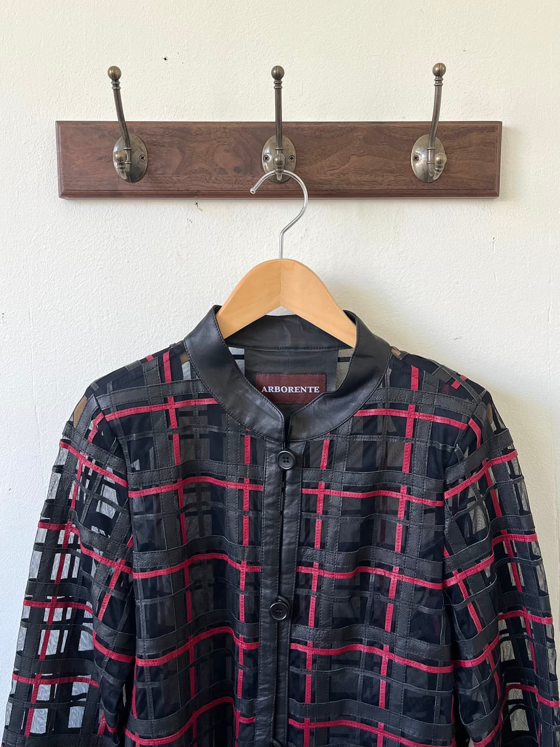 90’s ARBORENTE 시스루 레더 자켓 상품이미지2