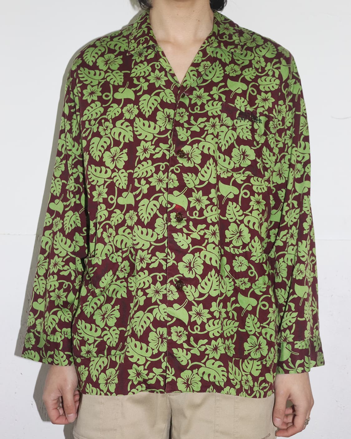 장 폴 고티에 90s 리브스 프린트 오픈 카라 셔츠 상품이미지3