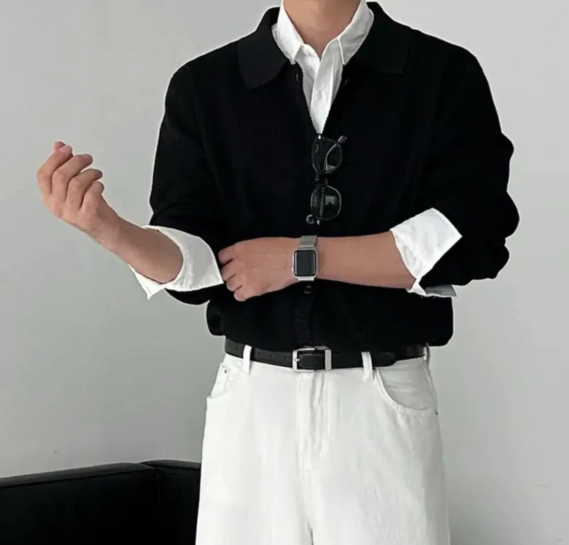 남자 화이트 와이드 코튼 팬츠 남친룩 상품이미지4