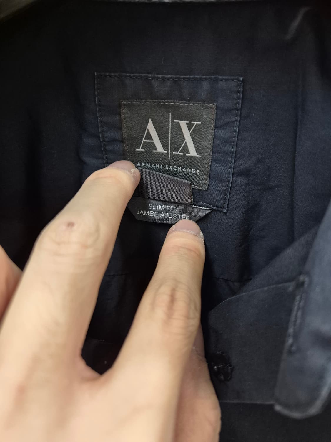 Armani Exchange 슬림핏 네이비 셔츠 S 상품이미지7