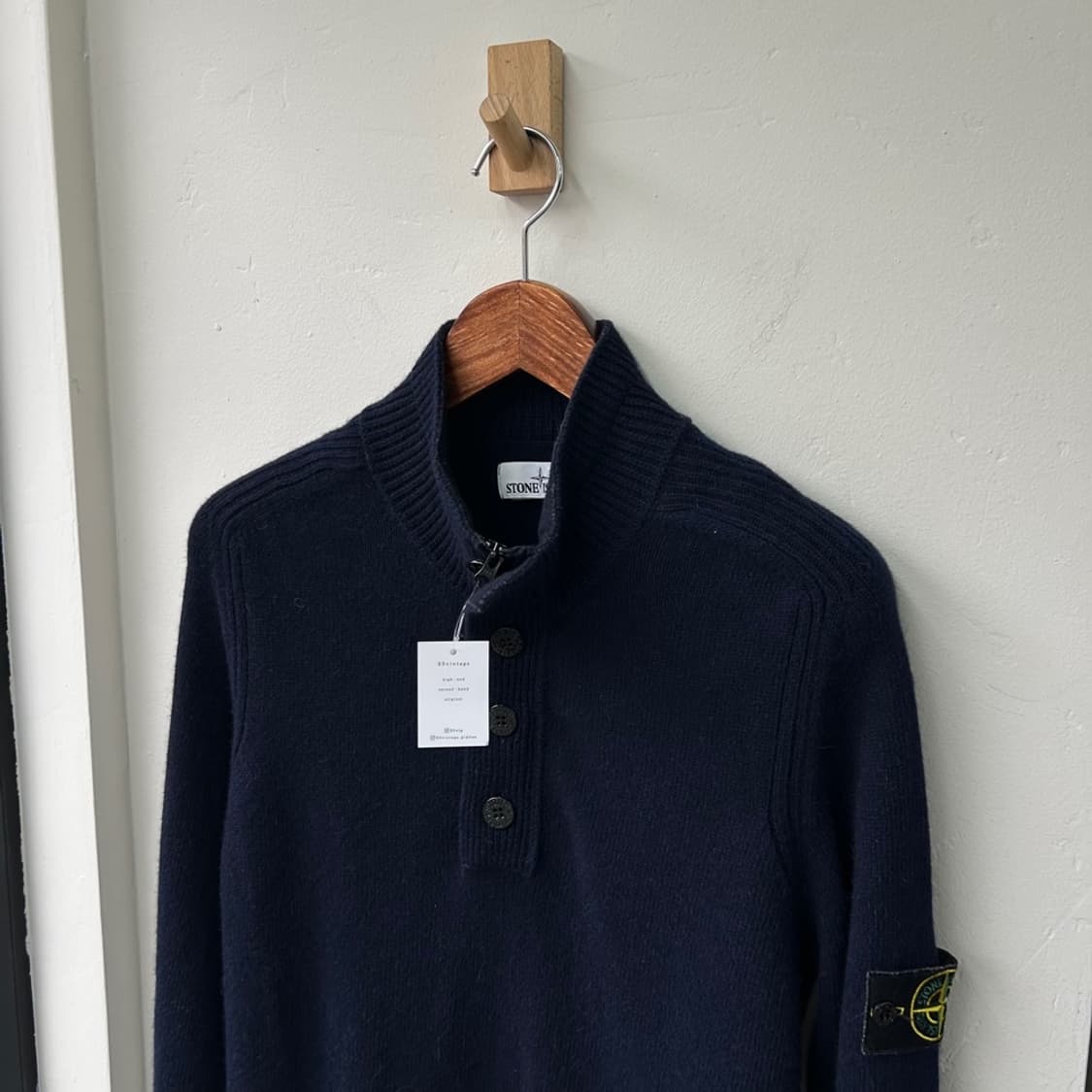15967 - 스톤아일랜드 와펜 하프 니트 상품이미지1