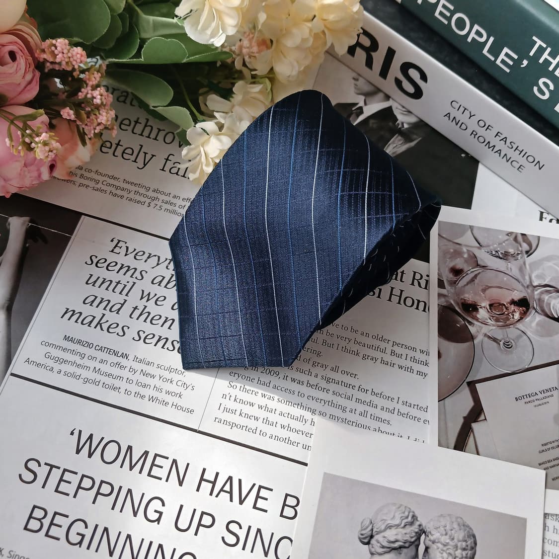 켈빈클라인 실크 네이비 스트라이프 넥타이 8cm A+등급 E889
 상품이미지4