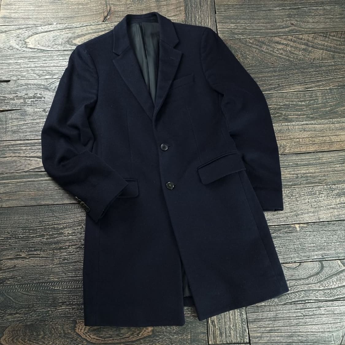 [솔리드 옴므] 캐시미어 블랜디드 싱글 코트 블랙 P01349 상품이미지1