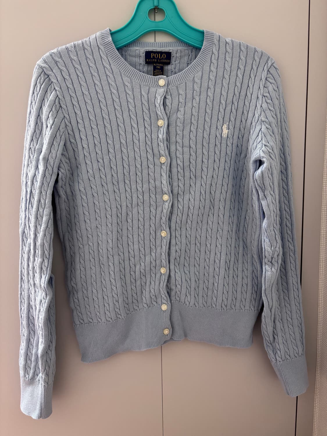 폴로랄프로렌 걸즈 가디건 XL 하늘색 상품이미지1