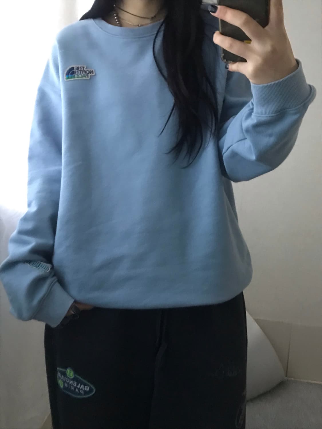 노페 연하늘 맨투맨 상품이미지2