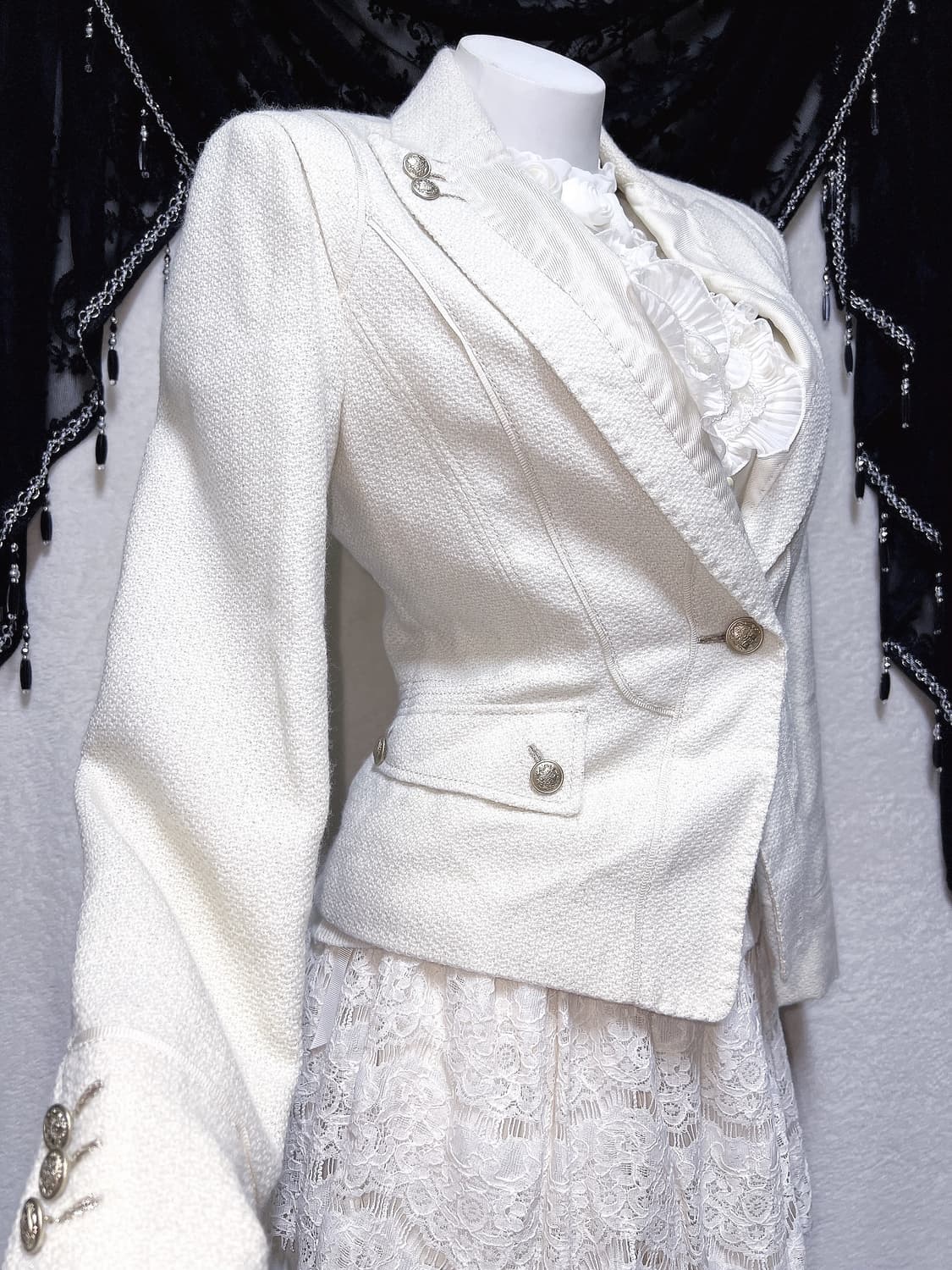 로맨틱갸루 달천 글리터 자켓 프릴레이스 로걀탑 리즈리사 스커트 코디세트 상품이미지5